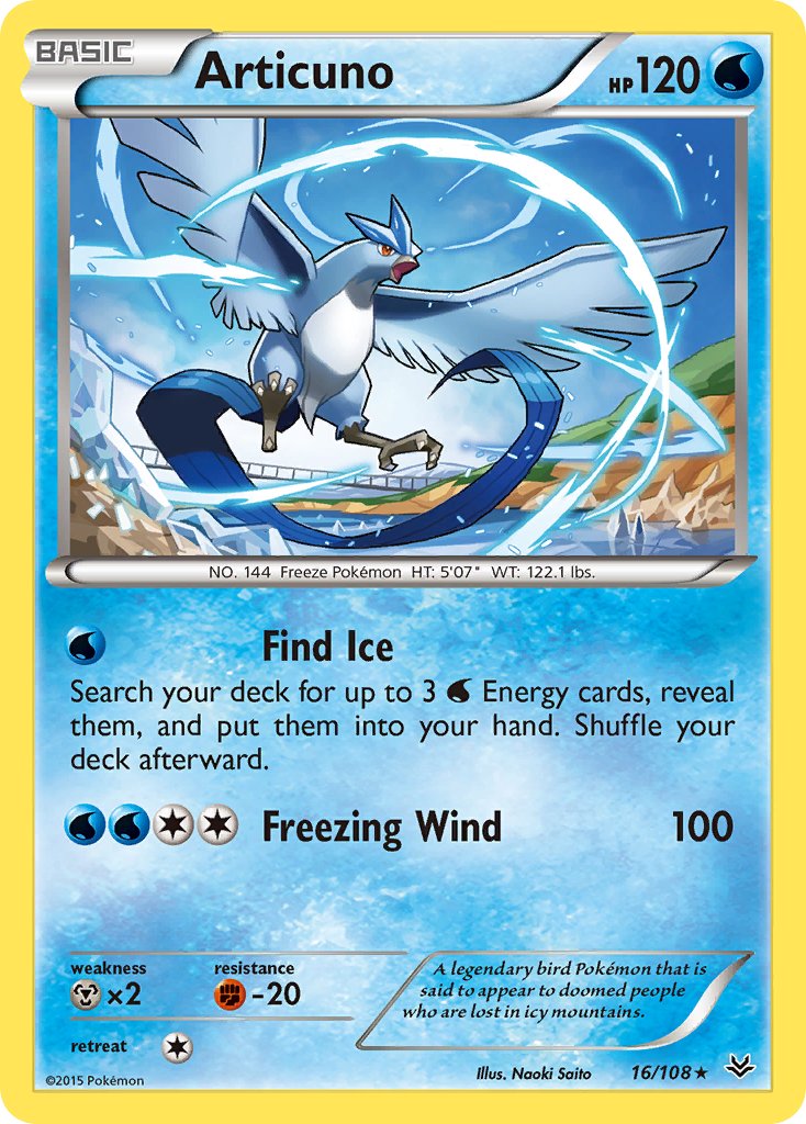 Articuno (16/108) (Theme Deck Exclusive) [XY: Roaring Skies] | Good Games Adelaide SA