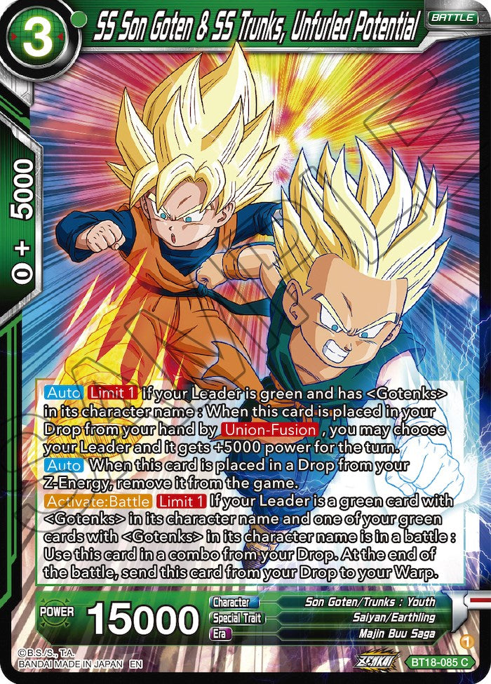 SS Son Goten & SS Trunks, Unfurled Potential (BT18-085) [Dawn of the Z-Legends] | Good Games Adelaide SA