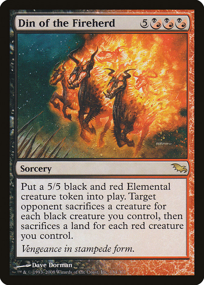 Din of the Fireherd 184 (Shadowmoor)  - Foil | Good Games Adelaide SA