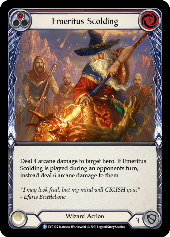 Emeritus Scolding (Red) [EVR125] (Everfest)  1st Edition Rainbow Foil | Good Games Adelaide SA