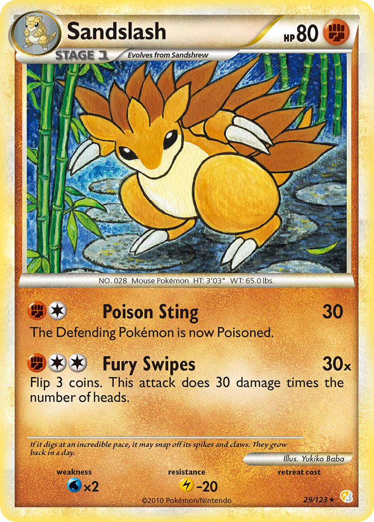Sandslash (29/123) [HeartGold & SoulSilver: Base Set] | Good Games Adelaide SA