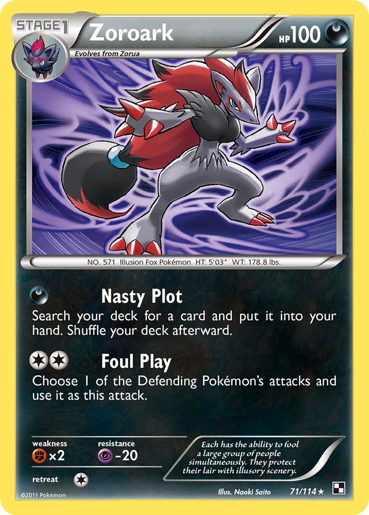 Zoroark (71/114) (Theme Deck Exclusive) [Black & White: Base Set] | Good Games Adelaide SA