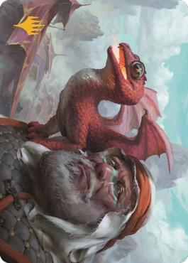 Dragon Whelp Art Card Gold Stamped Signature 29 (Art Series: Dominaria United)  | Good Games Adelaide SA