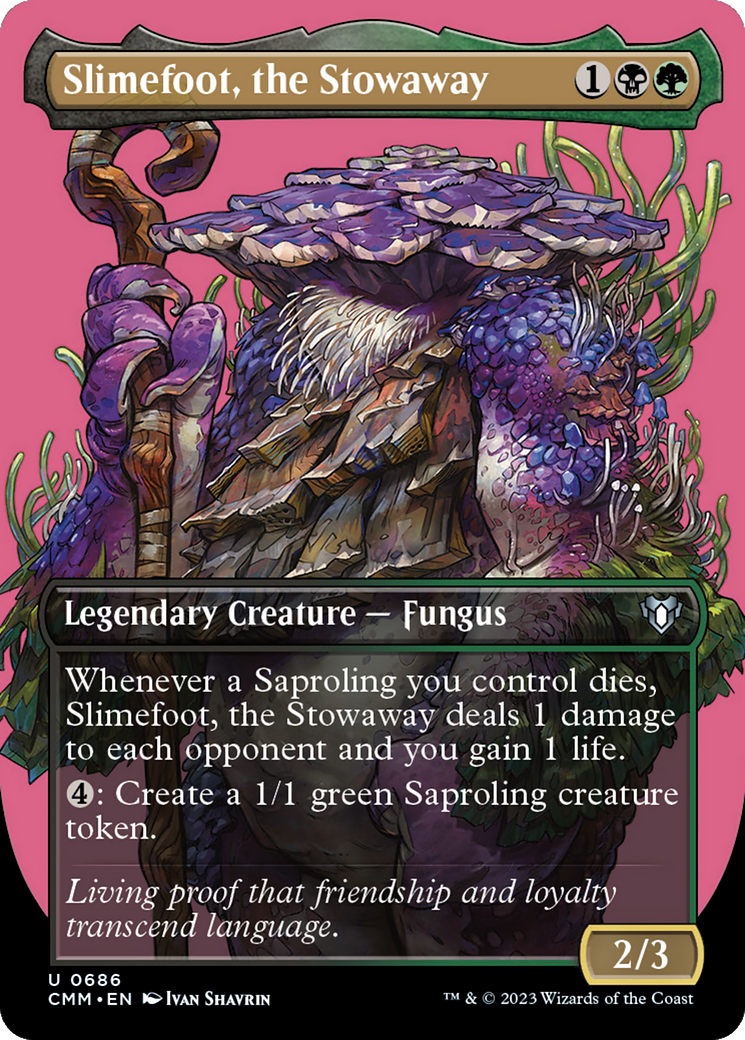 Slimefoot, the Stowaway (Borderless Profile) [Commander Masters] | Good Games Adelaide SA