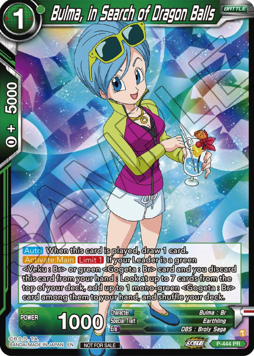 Bulma, In Search of Dragon Balls (Zenkai Series Tournament Pack Vol.2) (P-444) [Tournament Promotion Cards] | Good Games Adelaide SA