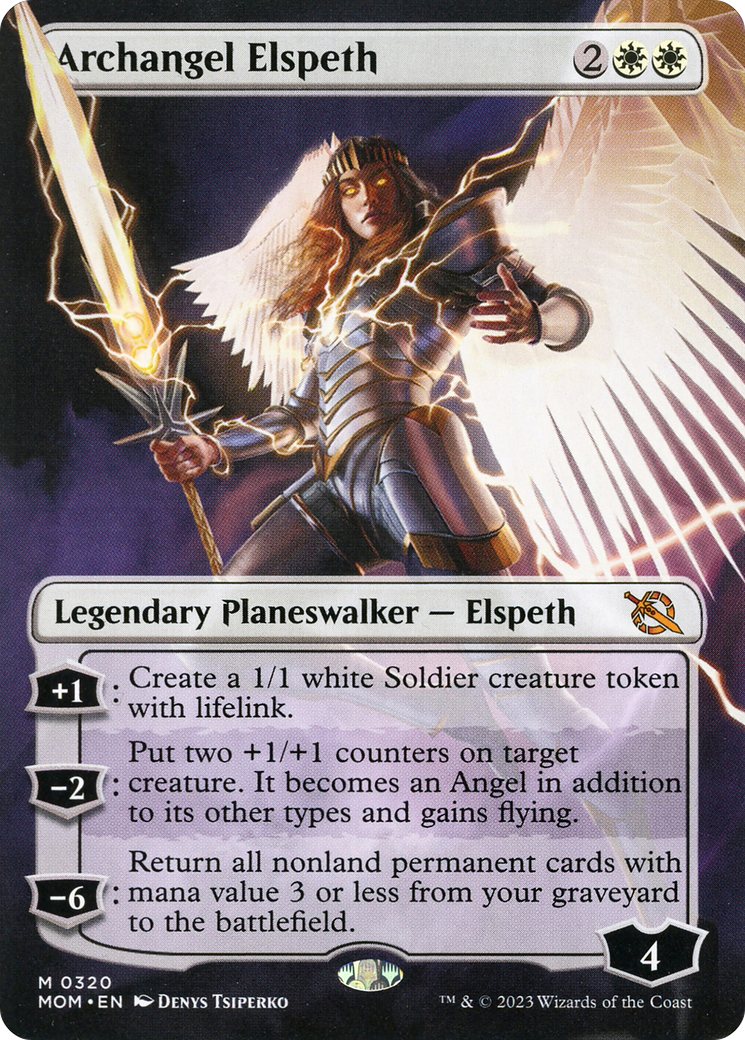 Archangel Elspeth (Borderless Alternate Art) [March of the Machine] | Good Games Adelaide SA