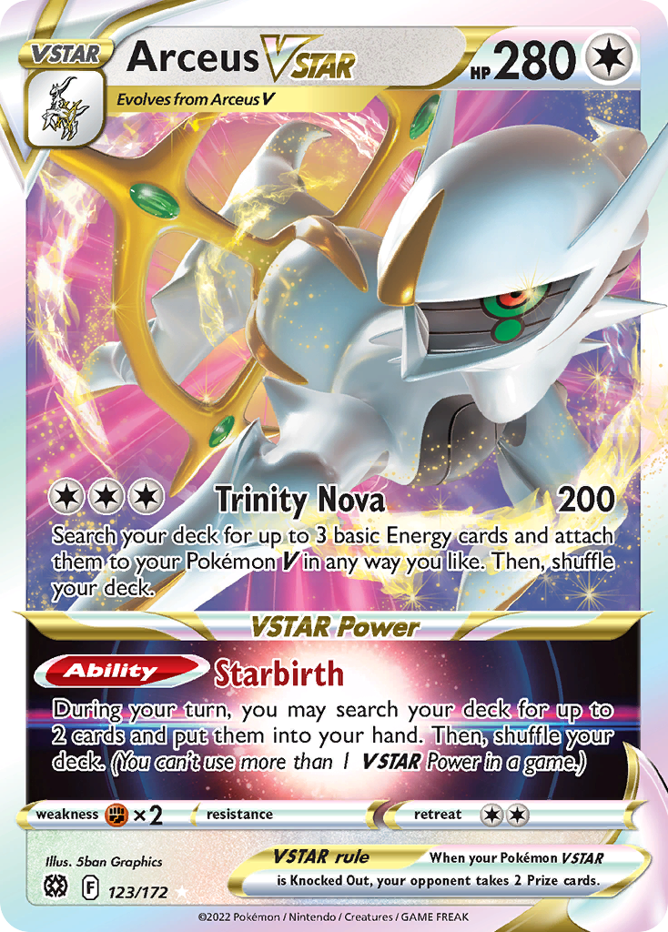 Arceus VSTAR (123/172) (Metal Card) [Sword & Shield: Brilliant Stars] | Good Games Adelaide SA