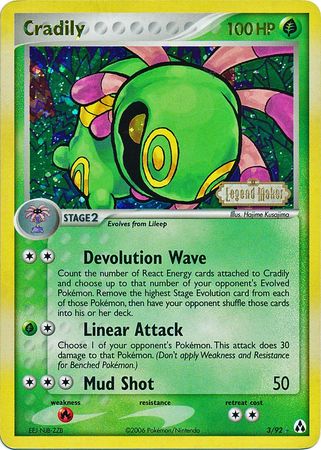 Cradily (3/92) (Stamped) [EX: Legend Maker] | Good Games Adelaide SA