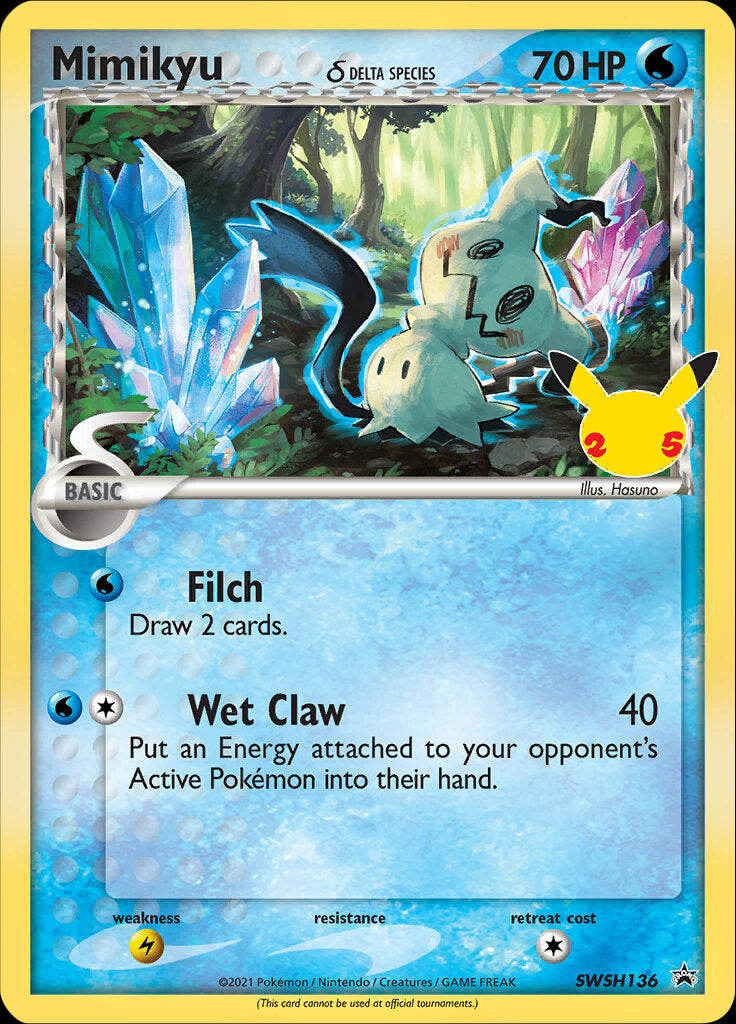 Mimikyu (SWSH136) (Delta Species) (Celebrations) [Sword & Shield: Black Star Promos] | Good Games Adelaide SA