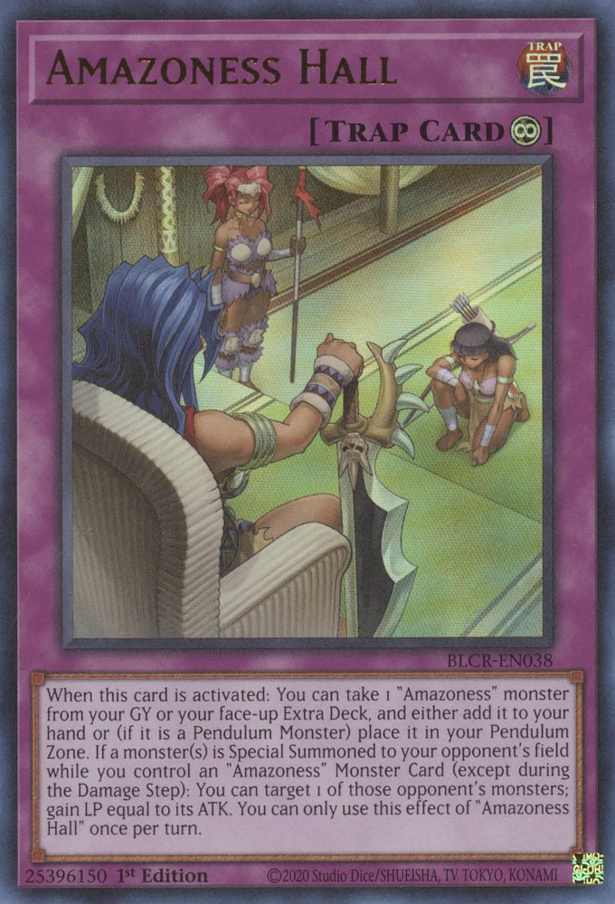 Amazoness Hall [BLCR-EN038] Ultra Rare | Good Games Adelaide SA