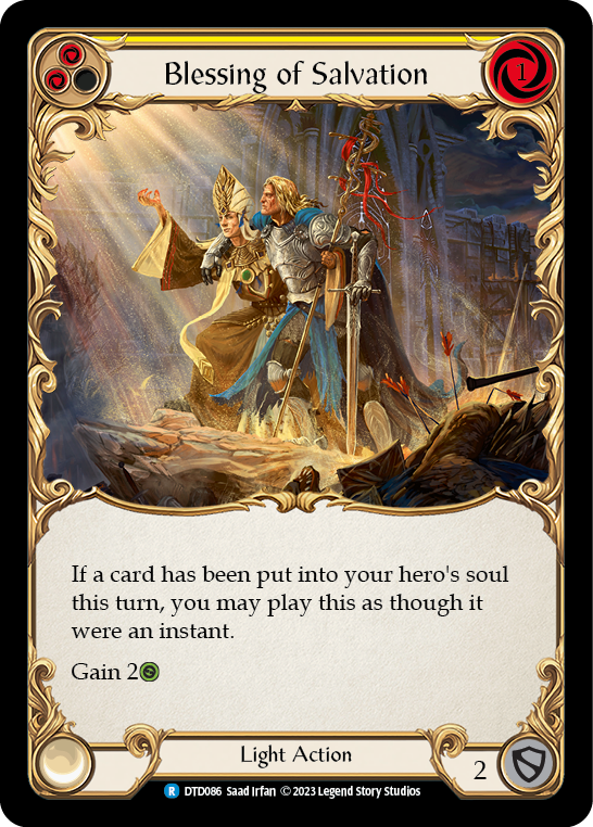 Blessing of Salvation (Yellow) [DTD086] (Dusk Till Dawn)  Rainbow Foil | Good Games Adelaide SA