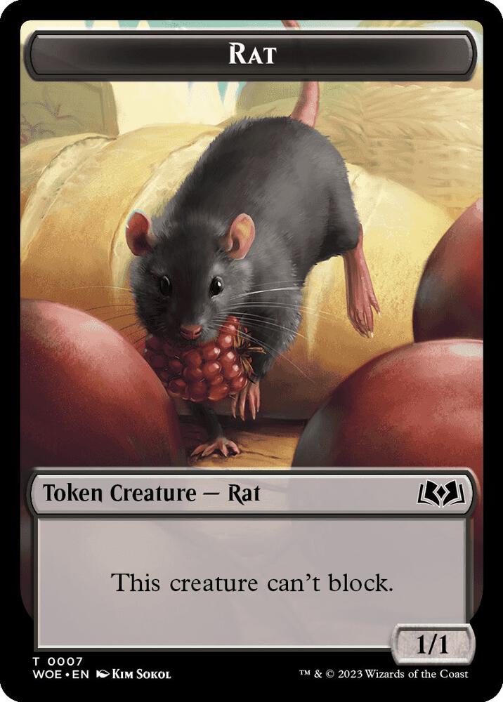 Rat Food 0011 Double Sided Token 7 // 11 (Wilds of Eldraine)  - Foil | Good Games Adelaide SA