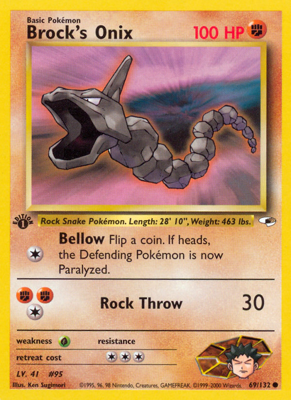 Brock's Onix (69/132) [Gym Heroes 1st Edition] | Good Games Adelaide SA