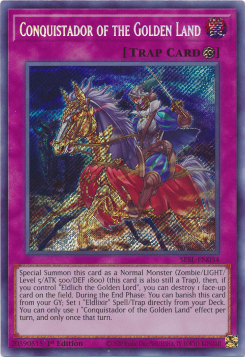 Conquistador of the Golden Land [SESL-EN034] Secret Rare | Good Games Adelaide SA