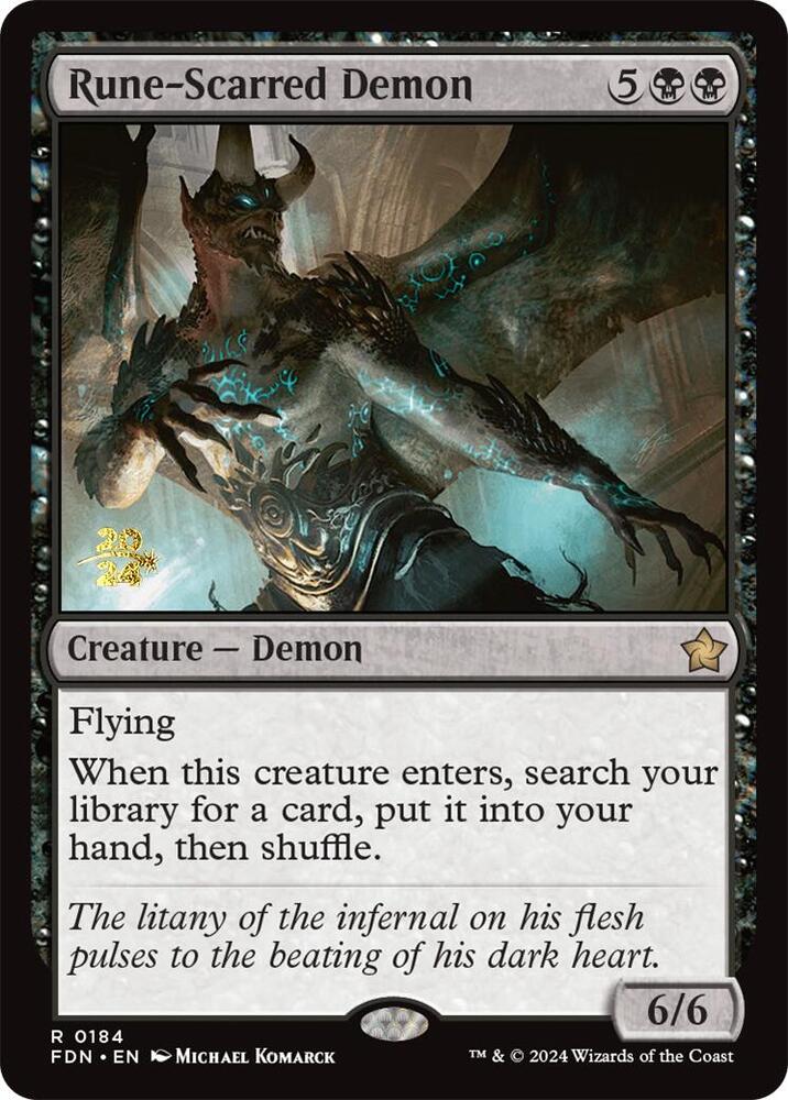 Rune Scarred Demon 184 (Prerelease Cards)  - Foil | Good Games Adelaide SA