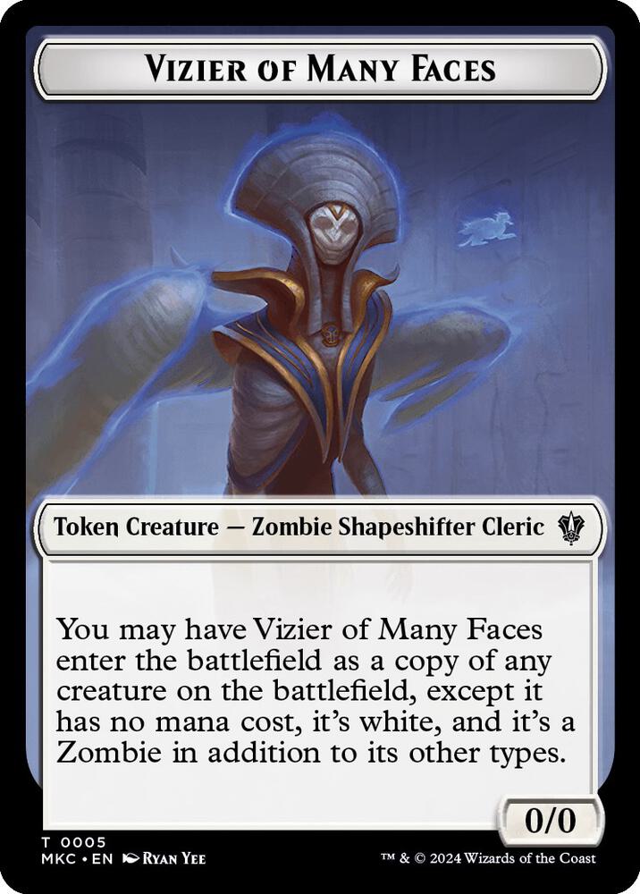 Vizier of Many Faces Zombie Double Sided Token 5 // 11 (Commander: Murders at Karlov Manor)  | Good Games Adelaide SA