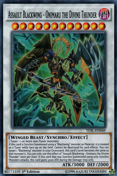 Assault Blackwing - Onimaru the Divine Thunder [TDIL-EN049] Super Rare | Good Games Adelaide SA