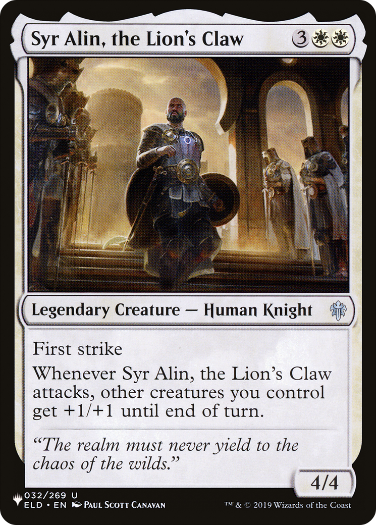 Syr Alin, the Lion's Claw [The List Reprints] | Good Games Adelaide SA