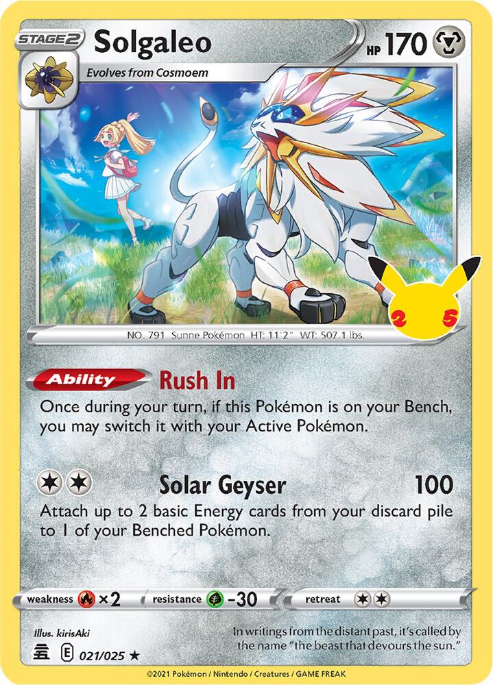 Solgaleo 021/025 (Celebrations)  - Holofoil | Good Games Adelaide SA