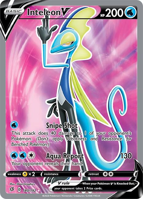 Inteleon V Full Art 180/192 (SWSH02: Rebel Clash)  - Holofoil | Good Games Adelaide SA