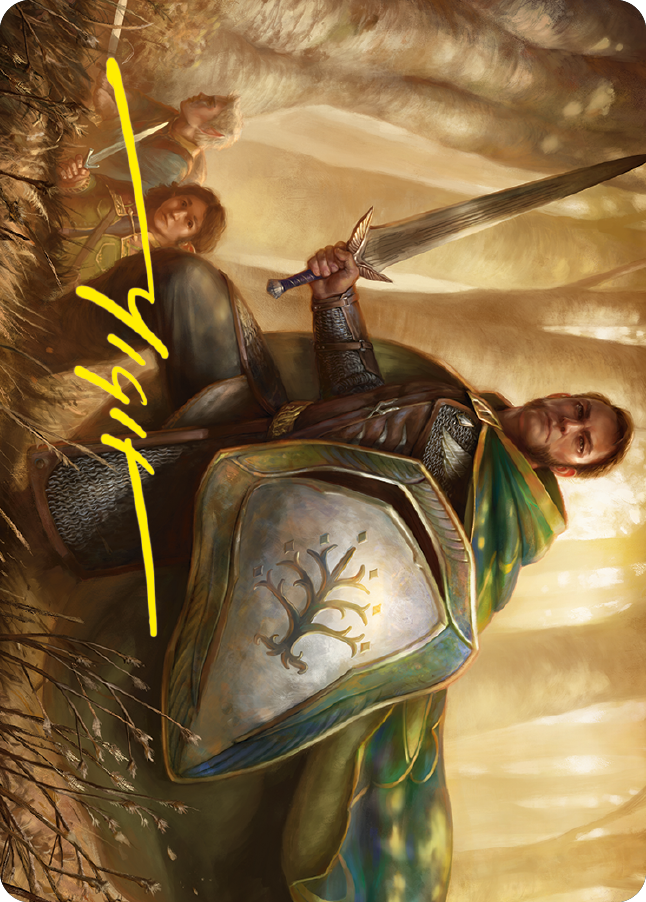 Boromir, Warden of the Tower Art Card (Gold-Stamped Signature) [The Lord of the Rings: Tales of Middle-earth Art Series] | Good Games Adelaide SA