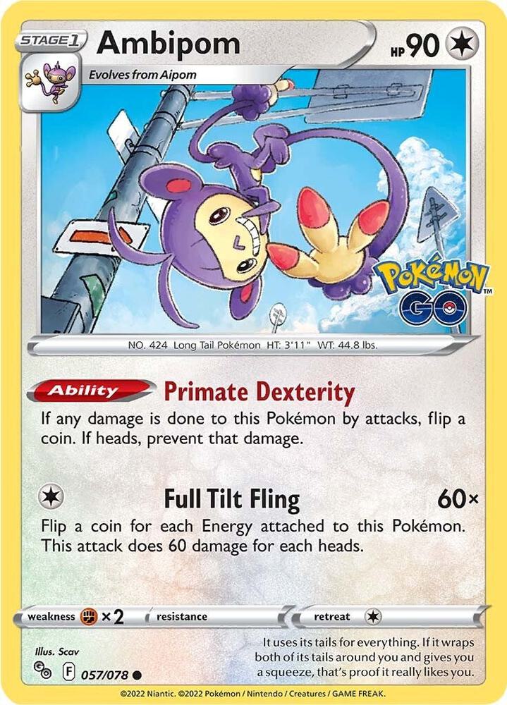 Ambipom 057/078 (Pokemon GO)  | Good Games Adelaide SA
