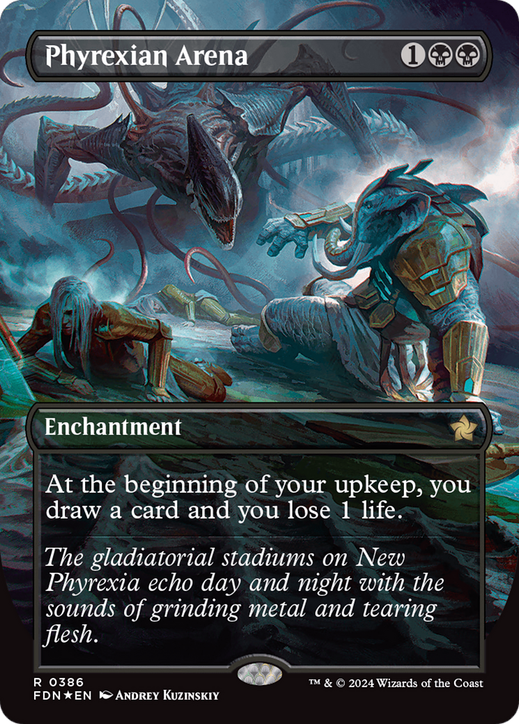 Phyrexian Arena (Borderless) (Mana Foil) [Foundations] | Good Games Adelaide SA