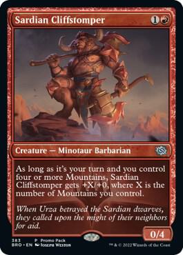 Sardian Cliffstomper 383 (Promo Pack: The Brothers' War)  - Foil | Good Games Adelaide SA