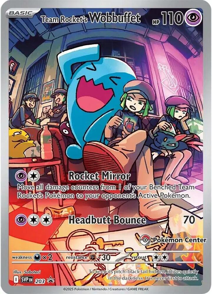 Team Rocket's Wobbuffet Pokemon Center Exclusive 203 (SV: Scarlet & Violet Promo Cards)  - Holofoil | Good Games Adelaide SA