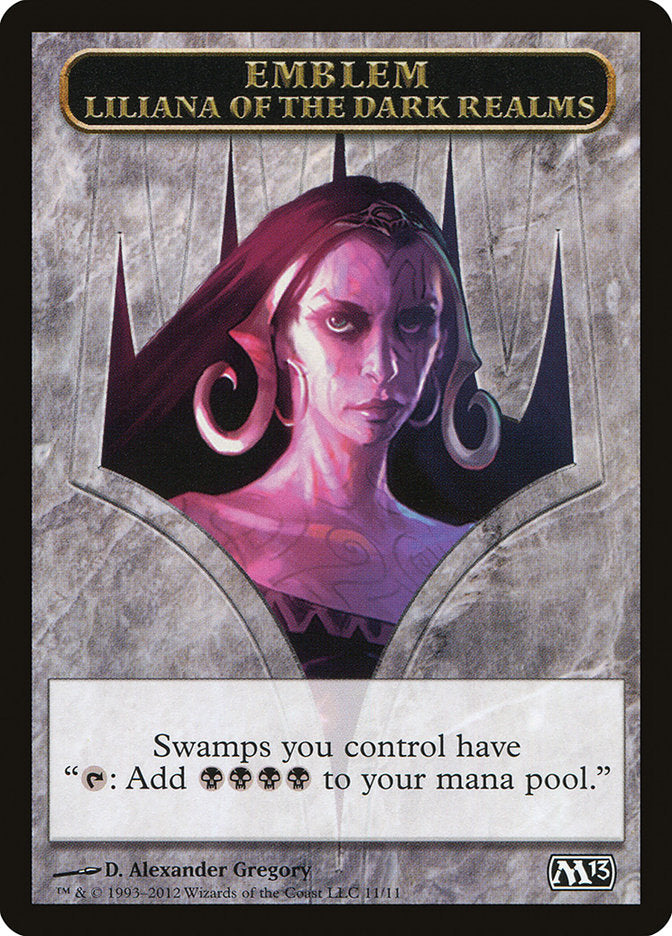 Emblem - Liliana of the Dark Realms [Magic 2013 Tokens] | Good Games Adelaide SA