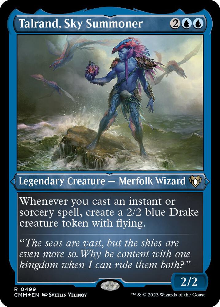 Talrand, Sky Summoner 499 (Commander Masters)  - Etched Foil | Good Games Adelaide SA