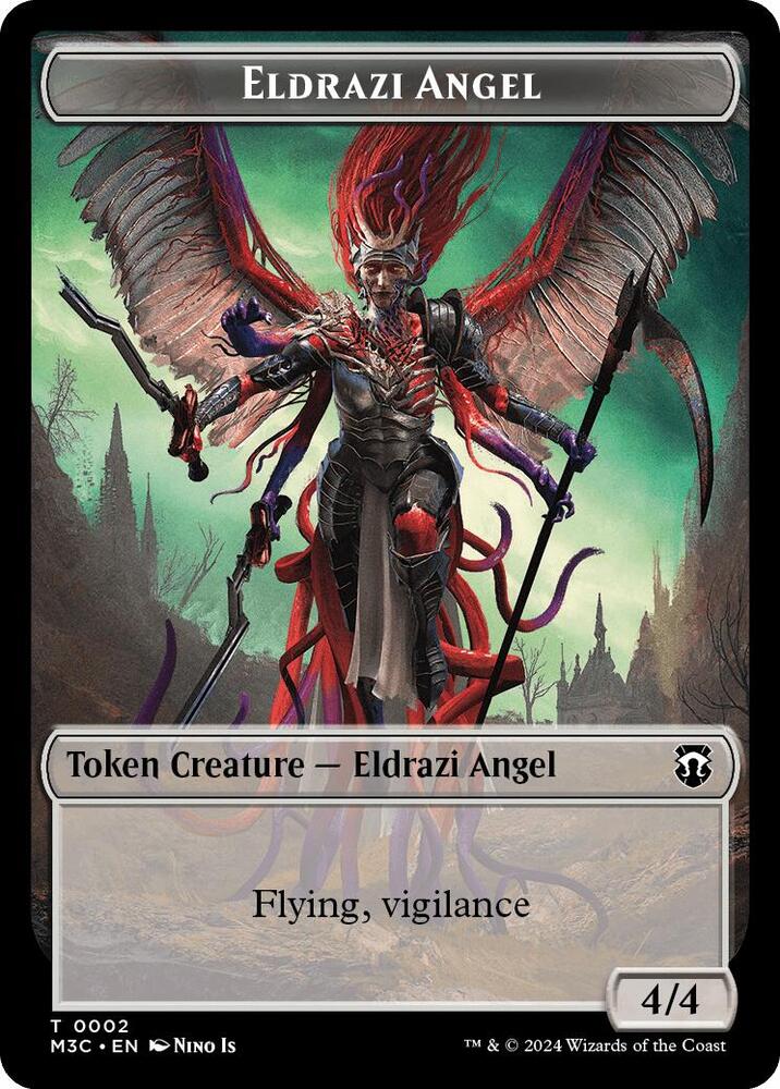 Eldrazi Angel Copy Double Sided Token 2 // 1 (Commander: Modern Horizons 3)  - Ripple Foil | Good Games Adelaide SA