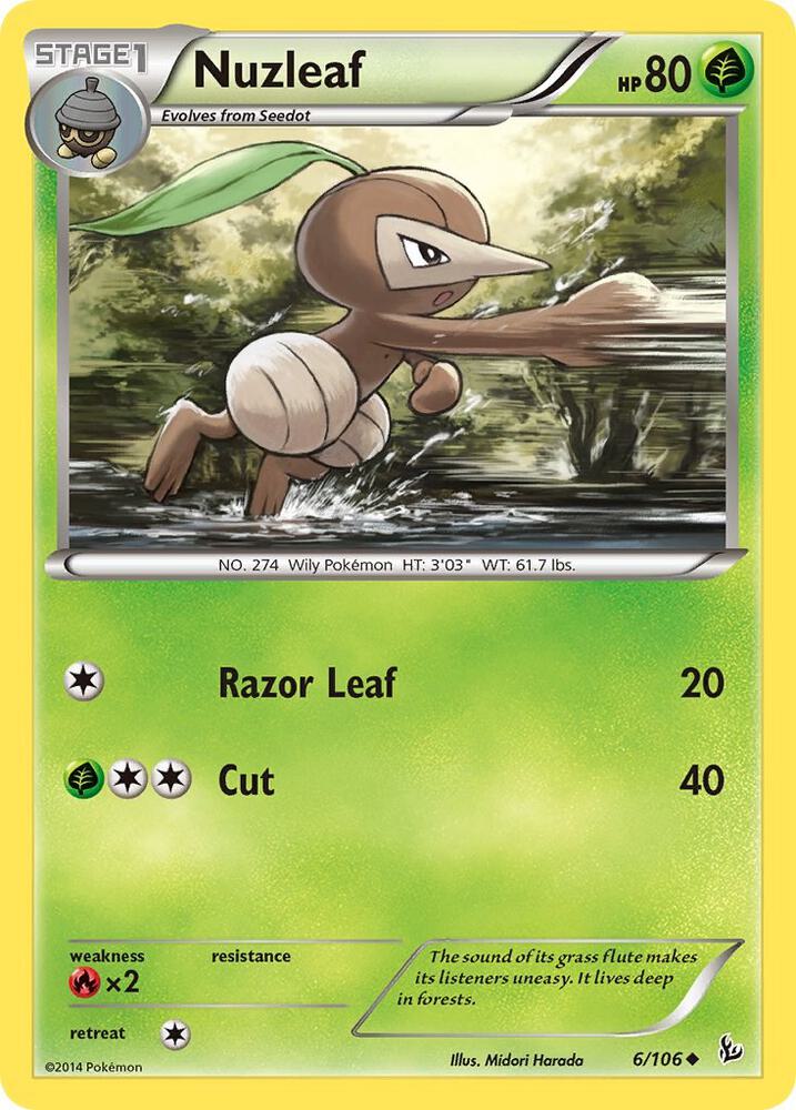 Nuzleaf 6/106 (XY - Flashfire)  | Good Games Adelaide SA
