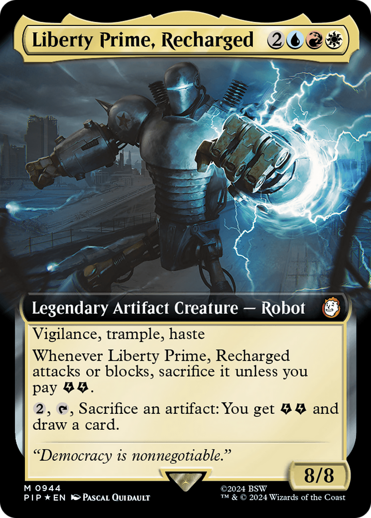 Liberty Prime, Recharged (Extended Art) (Surge Foil) [Fallout] | Good Games Adelaide SA