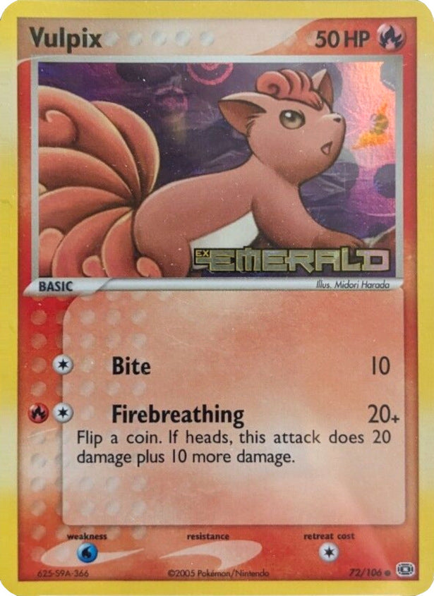 Vulpix (72/106) (Stamped) [EX: Emerald] | Good Games Adelaide SA