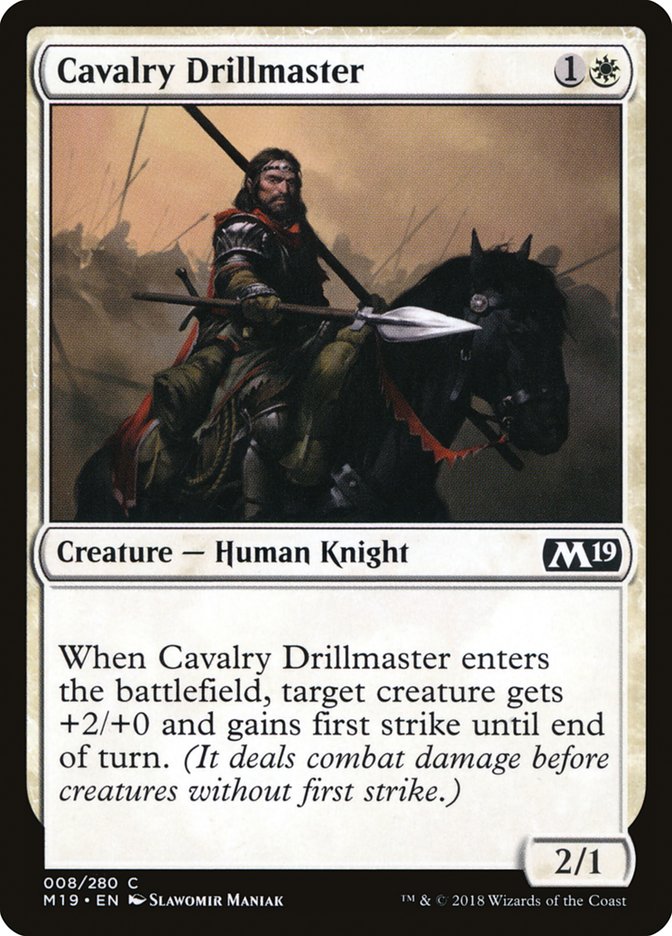 Cavalry Drillmaster 8 (Core Set 2019)  - Foil | Good Games Adelaide SA