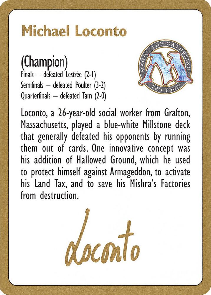 1996 Michael Loconto Biography Card  (World Championship Decks)  | Good Games Adelaide SA