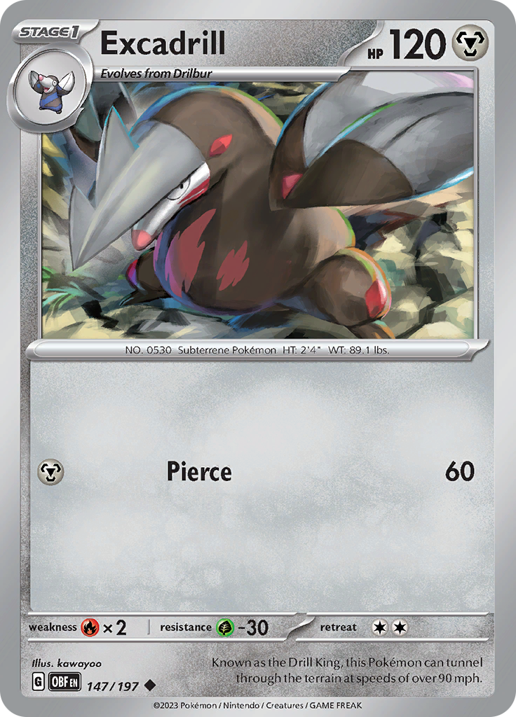 Excadrill (147/197) [Scarlet & Violet: Obsidian Flames] | Good Games Adelaide SA