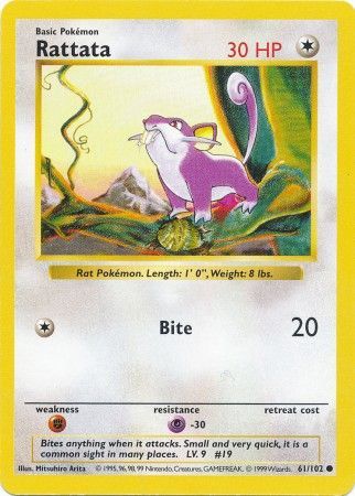 Rattata (61/102) [Base Set Shadowless Unlimited] | Good Games Adelaide SA