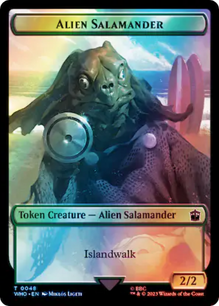 Alien Angel // Alien Salamander Double-Sided Token (Surge Foil) [Doctor Who Tokens] | Good Games Adelaide SA