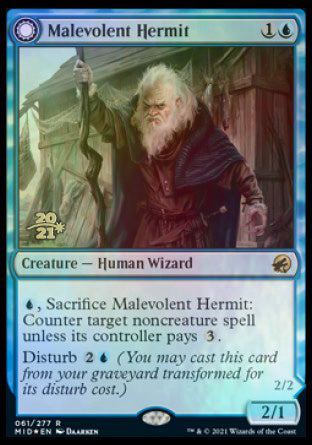 Malevolent Hermit // Benevolent Geist [Innistrad: Midnight Hunt Prerelease Promos] | Good Games Adelaide SA