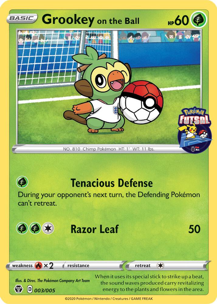 Grookey on the Ball Pokemon Futsal 003/005 (Miscellaneous Cards & Products)  | Good Games Adelaide SA