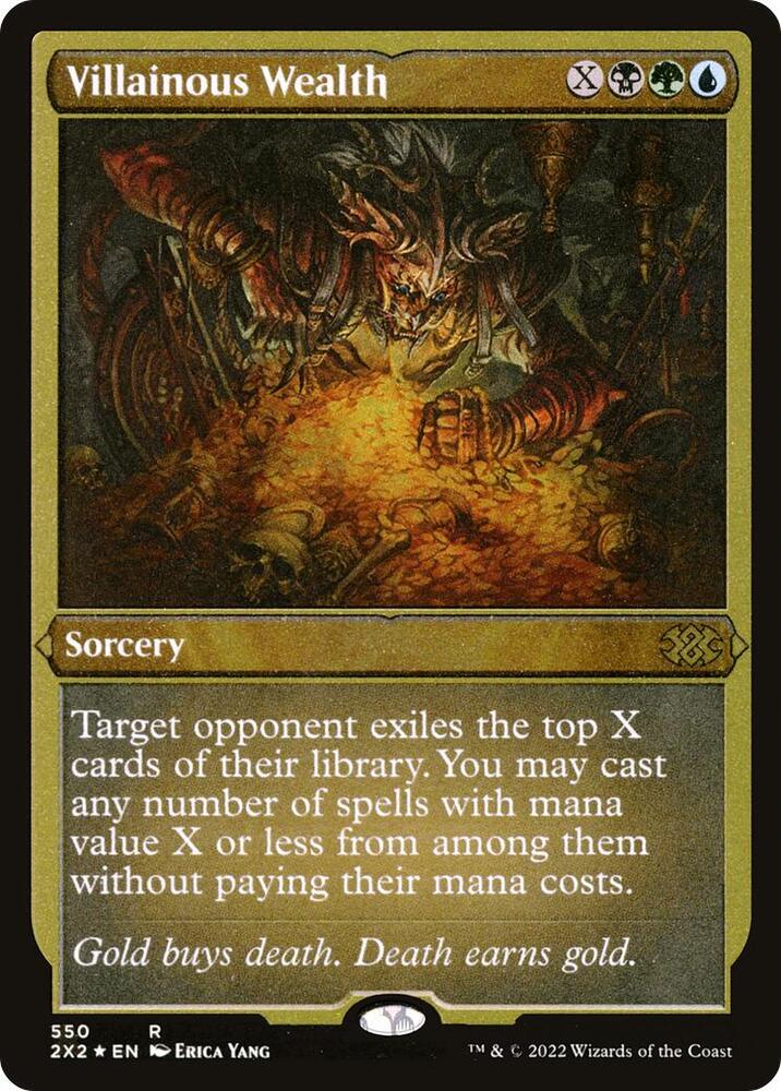 Villainous Wealth Foil Etched 550 (Double Masters 2022)  - Foil | Good Games Adelaide SA