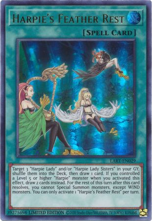 Harpie's Feather Rest [LART-EN029] Ultra Rare | Good Games Adelaide SA