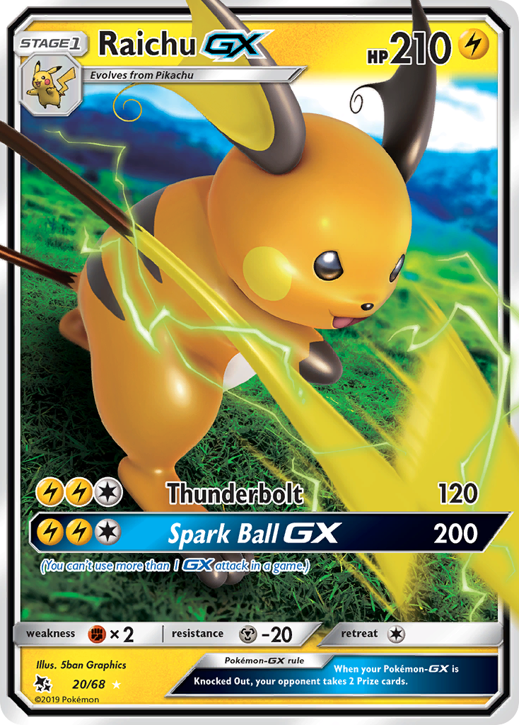 Raichu GX (20/68) [Sun & Moon: Hidden Fates] | Good Games Adelaide SA