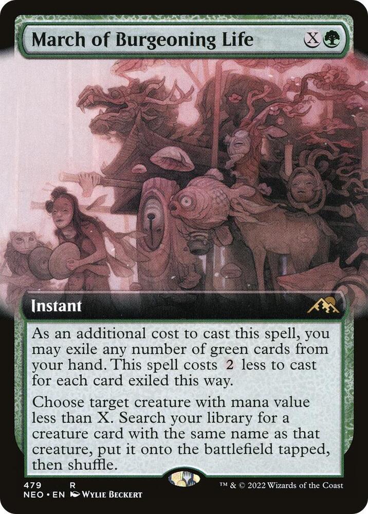 March of Burgeoning Life 479 (Kamigawa: Neon Dynasty)  - Extended Art Foil | Good Games Adelaide SA