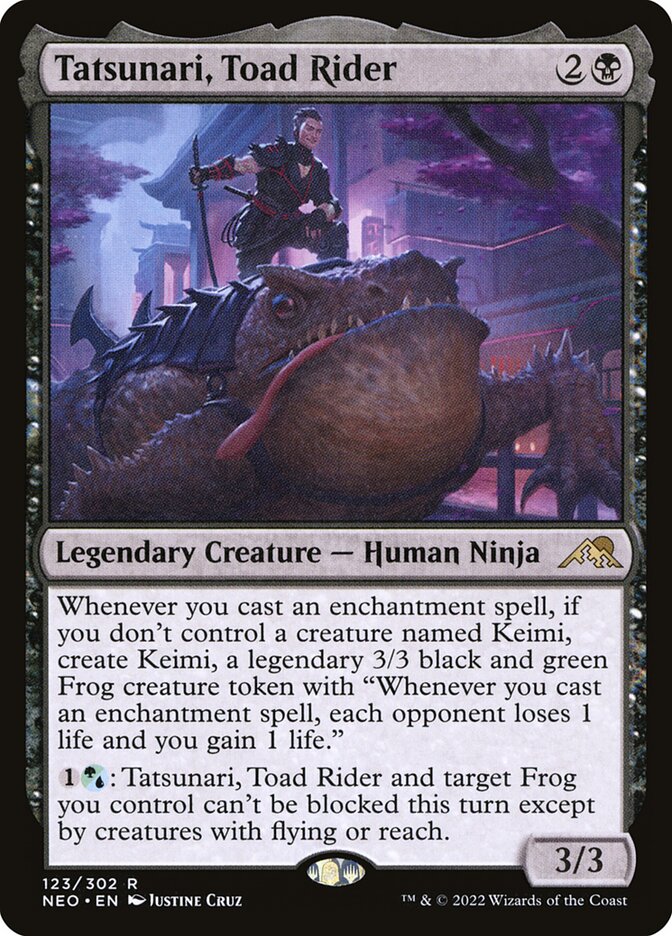Tatsunari, Toad Rider 123 (Kamigawa: Neon Dynasty)  - Foil | Good Games Adelaide SA