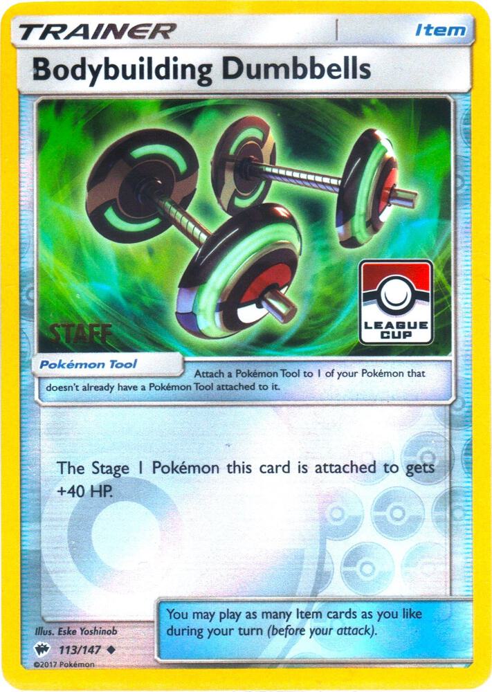 Bodybuilding Dumbbells 113 147 League Cup Staff 113/147 (League & Championship Cards)  - Reverse Holofoil | Good Games Adelaide SA