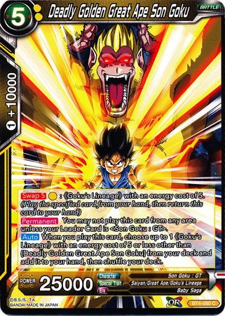 Deadly Golden Great Ape Son Goku [BT4-080] | Good Games Adelaide SA