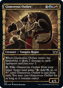 Glamorous Outlaw Gilded Foil 374 (Streets of New Capenna)  - Foil | Good Games Adelaide SA